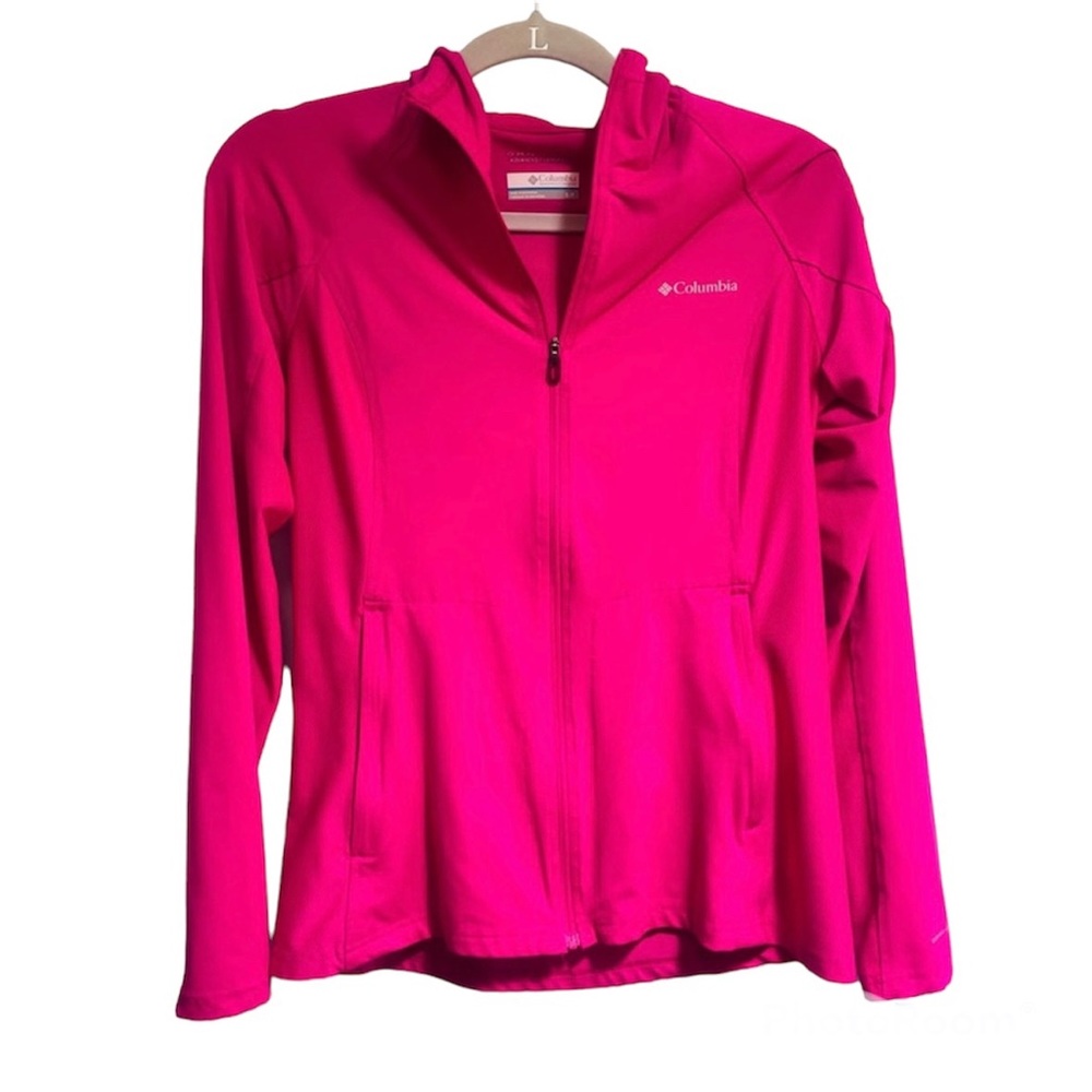 Columbia Omni-wick bright pink hooded jacket, size small